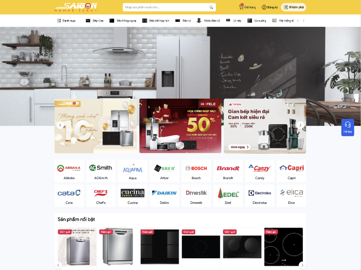 Giao diện website Saigon Home