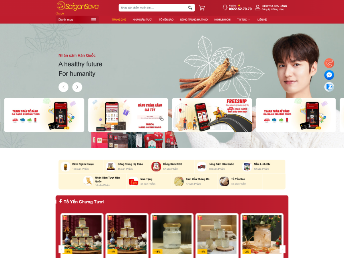 Giao diện website Saigon Sava